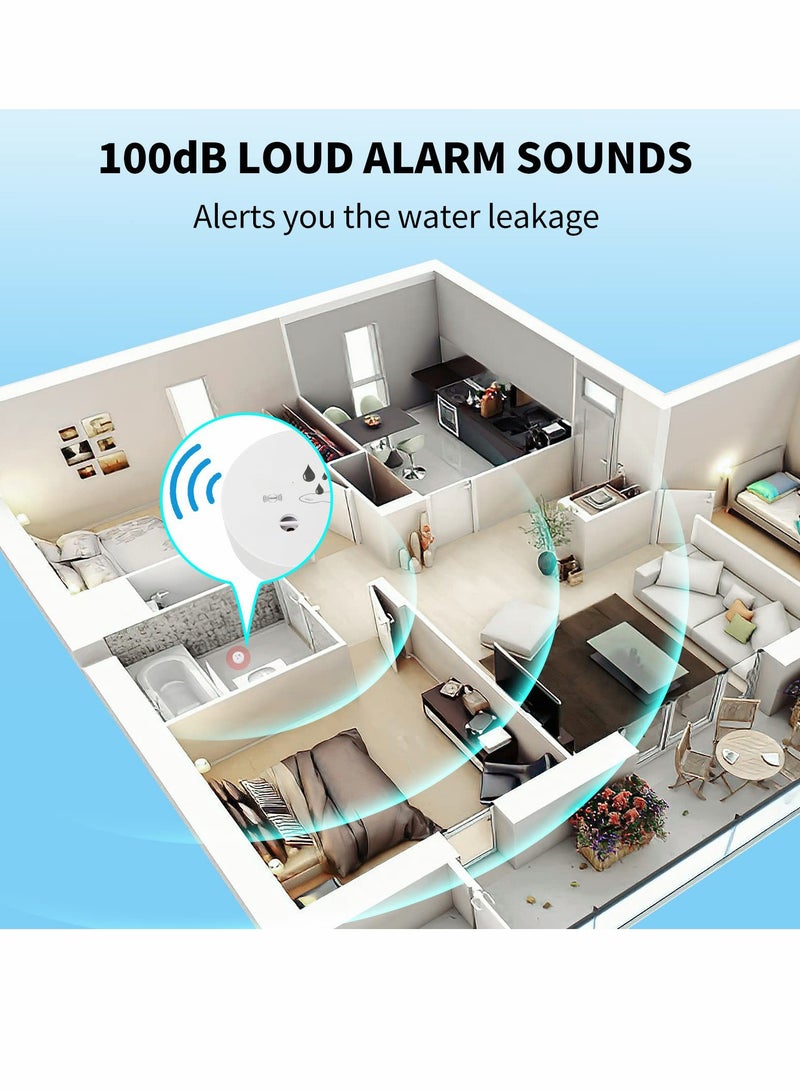 Cobest 2 Pack Water Leak Detector, 100dB Wireless Water Leak Sensor Alarm for Basements, Bathrooms, Laundry Rooms, Kitchens, Garages, and Attics, Water Alarm Battery-Operated (Battery Included) - Image 4