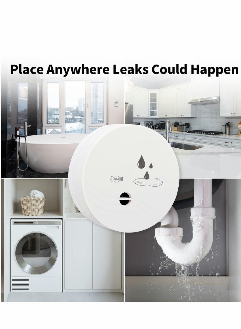 Cobest 2 Pack Water Leak Detector, 100dB Wireless Water Leak Sensor Alarm for Basements, Bathrooms, Laundry Rooms, Kitchens, Garages, and Attics, Water Alarm Battery-Operated (Battery Included) - Image 2