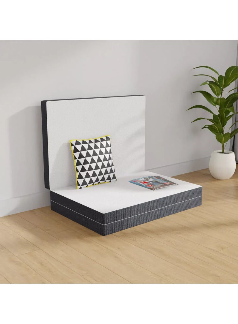 Comfy مرتبة ضيوف/تخييم قابلة للطي من القطن المحبوك الأبيض المريح 180 × 90 × 7 سم - Image 1