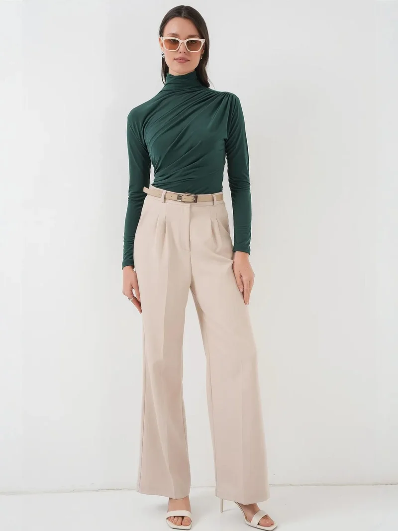 BIG DART BDART Fitted Turtleneck Blouse with Drape Detail
