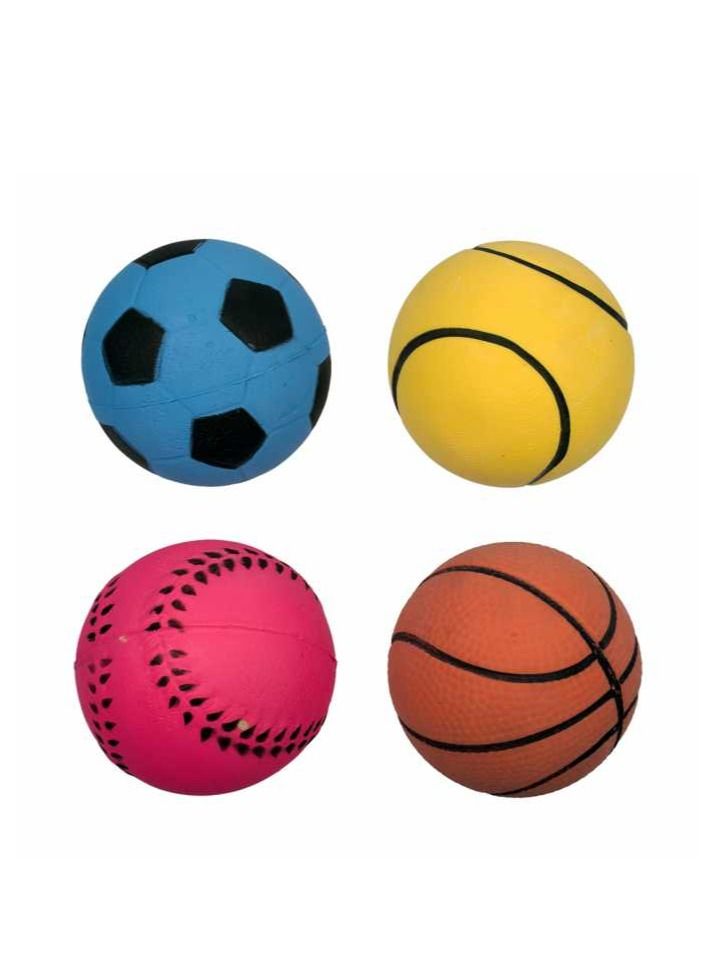 Rubber Neon Ball Mix Dog Toy, Mixed Colors 6Cm