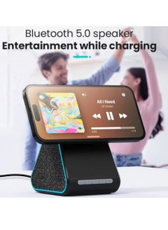 Desert 15W MagSafe Quick Wireless Charger with Built-in Bluetooth Speaker, Desert DS-239 - Black  - Image 2