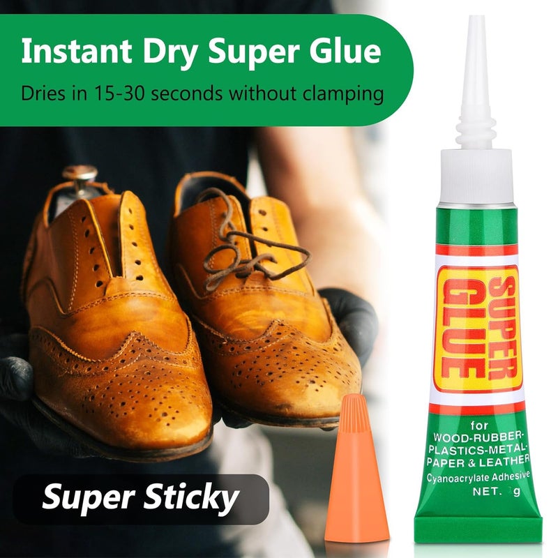 12 X 2G Super Glue Strong Adhesive, Fast Drying Superglue Liquid Cyanoacrylate Glue Flexible Precise For Plastic, Crafts, Ceramic, Wood, Metal, Bead Jewelry Making Leather Repairs (Single Use Tube) - Image 5
