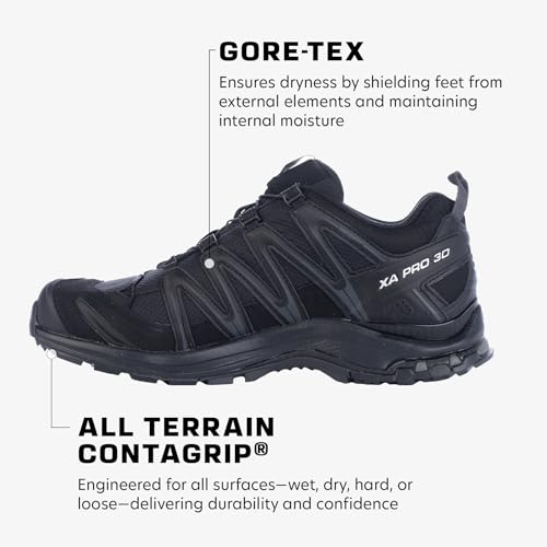 Salomon Men’s XA PRO 3D Gore-Tex Waterproof Trail Running Shoes - Black/Black/Magnet - 8.5 - Image 4