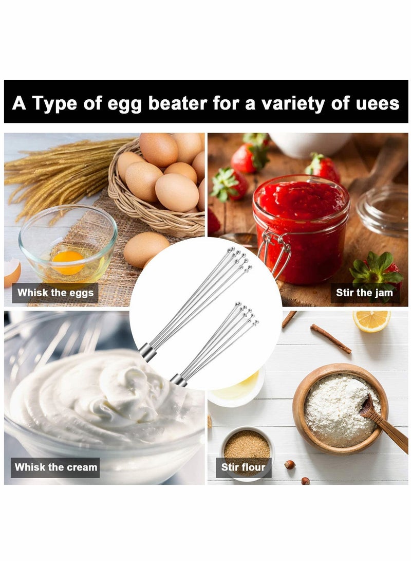 2 Pcs Stainless Steel Ball Whisk Set - 10 Inch Kitchen Whisks for Cooking, Blending, Beating, Stirring Sauces, Eggs, Cream  - Image 5