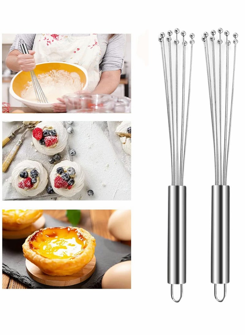 2 Pcs Stainless Steel Ball Whisk Set - 10 Inch Kitchen Whisks for Cooking, Blending, Beating, Stirring Sauces, Eggs, Cream  - Image 3