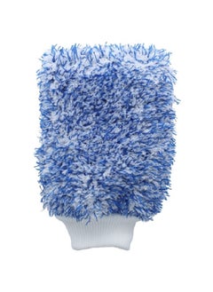 AUTOSMART Microfiber Wash Mitt Blue and White 25 x 19 cm FLD-SA003  - Image 1