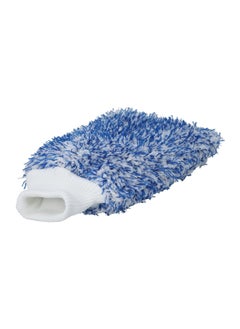 AUTOSMART Microfiber Wash Mitt Blue and White 25 x 19 cm FLD-SA003  - Image 2