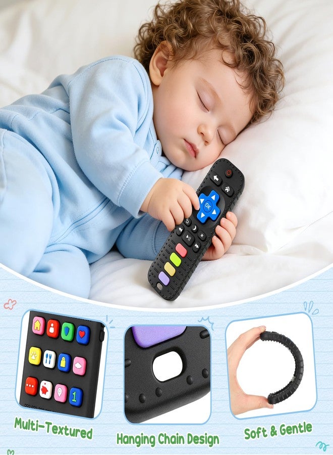TOHIBEE 2 Pack Baby Teething Toys 3-6 6-12 Months, Silicone Phone & Remote Teether - Image 4