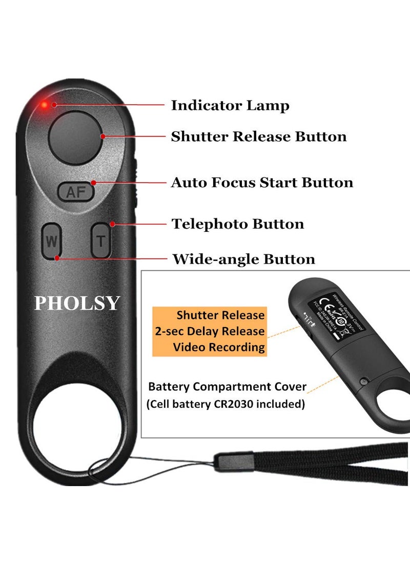 PHOLSY Wireless Remote Control Camera Remote Shutter Compatible with Canon BR-E1 R100, R7, R10, R8, 90D, 850D, R5, R6, 200D, 200DII, 250D, 6D-II, 77D, 800D, M6-II, M50, M200, G5X-II, G7X-III
