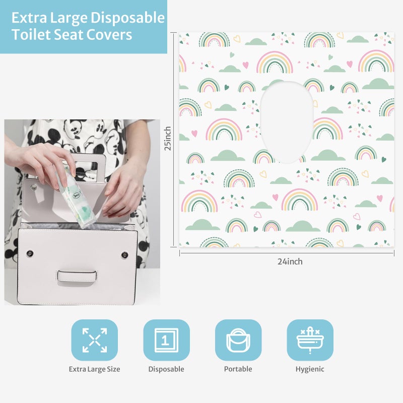 Blissful Diary 20 Pcs Toilet Seat Covers Disposable for Toddlers & Adults, Extra Large Waterproof, Portable Package for Travel, Kids Potty Training - Image 4