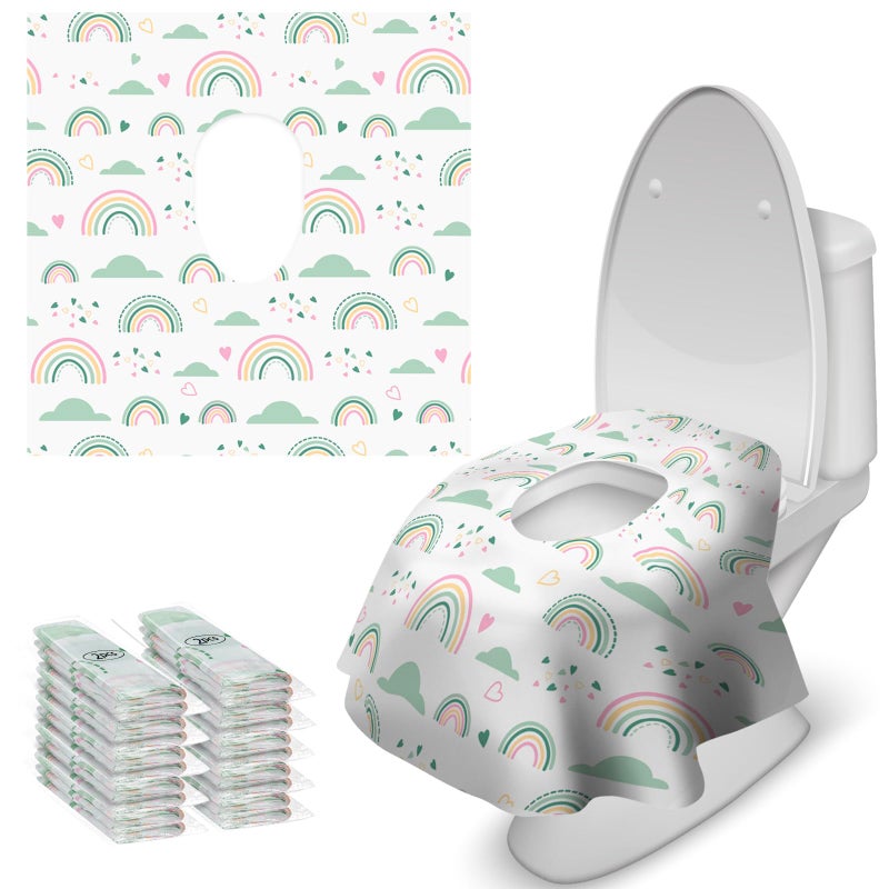 Blissful Diary 20 Pcs Toilet Seat Covers Disposable for Toddlers & Adults, Extra Large Waterproof, Portable Package for Travel, Kids Potty Training - Image 1