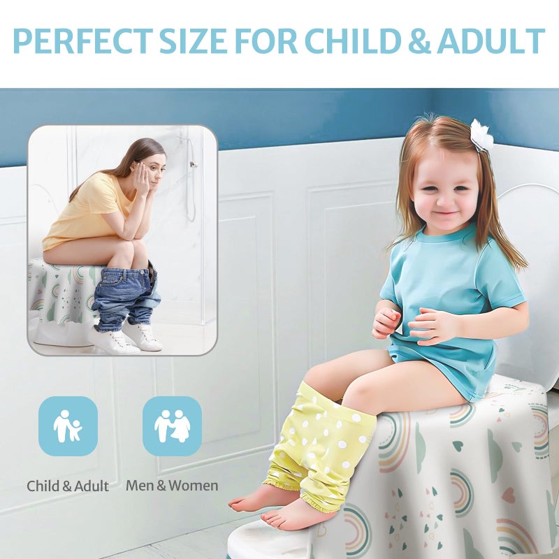 Blissful Diary 20 Pcs Toilet Seat Covers Disposable for Toddlers & Adults, Extra Large Waterproof, Portable Package for Travel, Kids Potty Training - Image 5