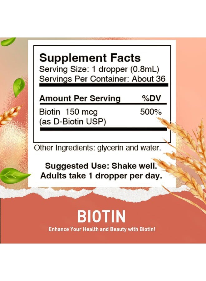 HoneyCombs Vitamin B7 (Biotin) Drops – Liquid Biotin Hair, Skin, Nails Supplement – Digestion & Hair Vitamins - Alcohol-Free, Non-GMO Vitamin Liquid for Healthy Hair, Skin and Nails, 1 Fl Oz. - Image 2