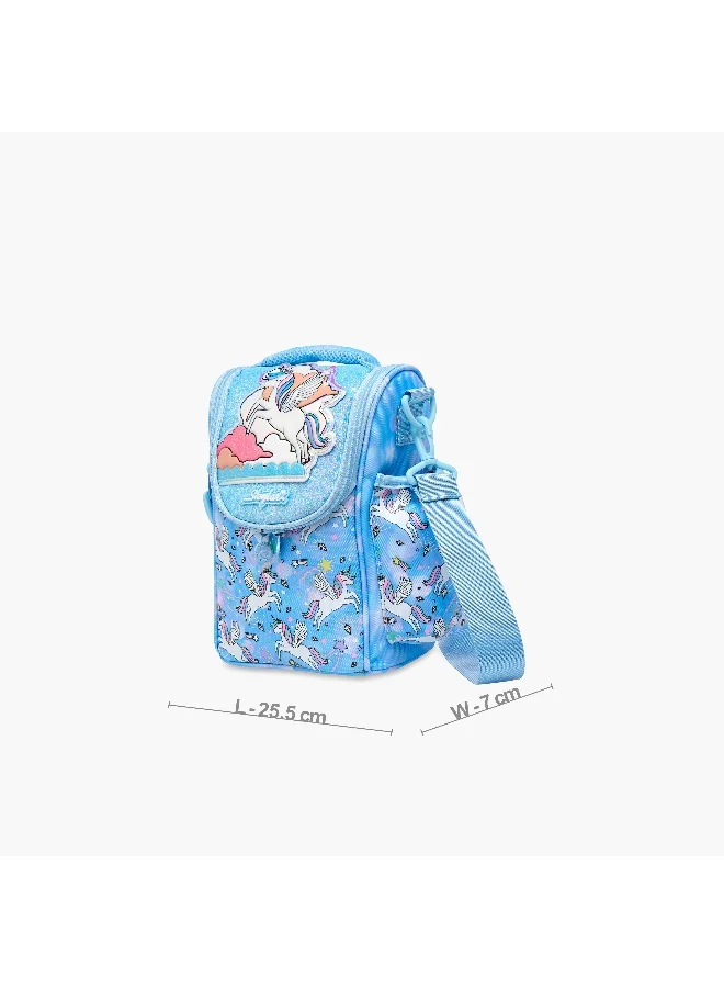 Skylar Lunch/Cooler Bag-Unicorn-With Glitter Patch-1 Cmprt- (Polyester) Pink \ 7X25.5