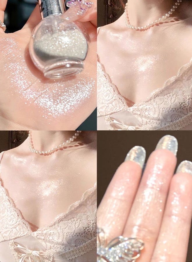 چولي ستار بخاخ جسم فايري هايلايت، هايلايتر سائل لامع دقيق لنحت الوجه، مكياج مسرحي مقاوم للعرق طويل الأمد، بودرة هايلايتر لامعة للجسم - 3.5 جرام (#01) - Image 3