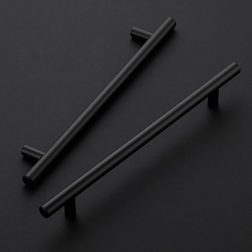 JOY DECOR 5 Pack 10 Inch Cabinet Pulls Kitchen Cabinet Handles with 7-1/2 Inch Hole Center Matte Black Cabinet Hardware Stainless Steel Kitchen Drawer Pulls for Cabinets Cupboard, 192mm Hole Centers - Image 2