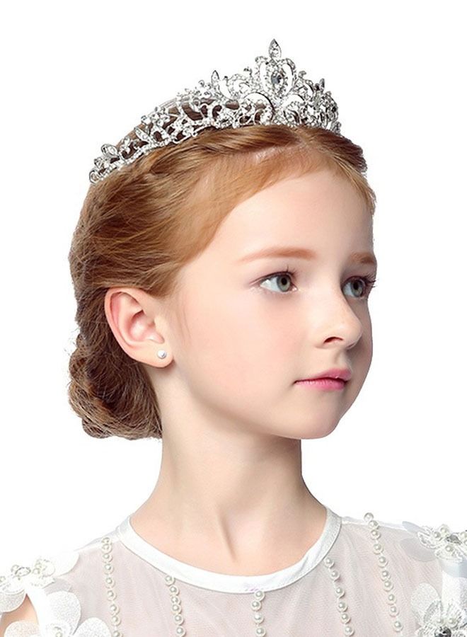 Children's Role-Playing Crystal Crown Princess Headwear, Luxurious Wedding Dress Headwear, Suitable for Birthday Hair Accessories, Dances, Costume Parties - Image 1