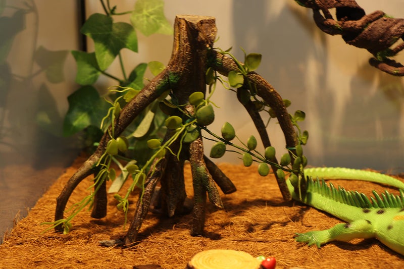 AQUA KT Reptile Corner Climbing Branch with Plant Snake Climb Tree for Bearded Dragon Lizard Hermit Crab Crested Gecko Leopard Chameleon Frog Terrarium Habitat - Image 3