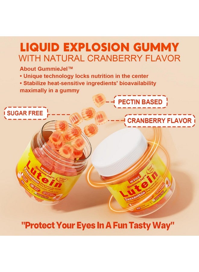 NEVISS 2 Pack Sugar-Free Lutein Zeaxanthin Supplements Gummies (25mg) Vitamins A, C, E, Bilberry, Astaxanthin - w/ Coconut Oil for Better Absorption - for Adults Vision, Eye, Brain, Skin Health - Vegan - Image 5