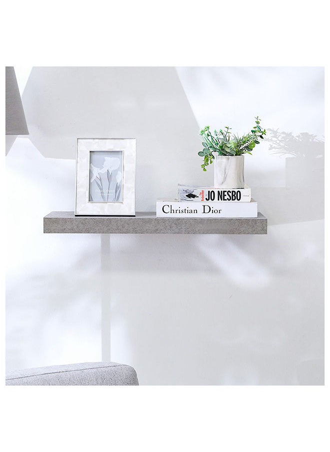 DANUBE HOME Allano Floating Shelf Wooden Wall Mounted Shelf Display Invisible Metal Bracket Shelves For Decorations In Living Room Laundry Room Bed Room L 60 x W 23.5 x H 4.3 cm Cement Marble  - Image 1