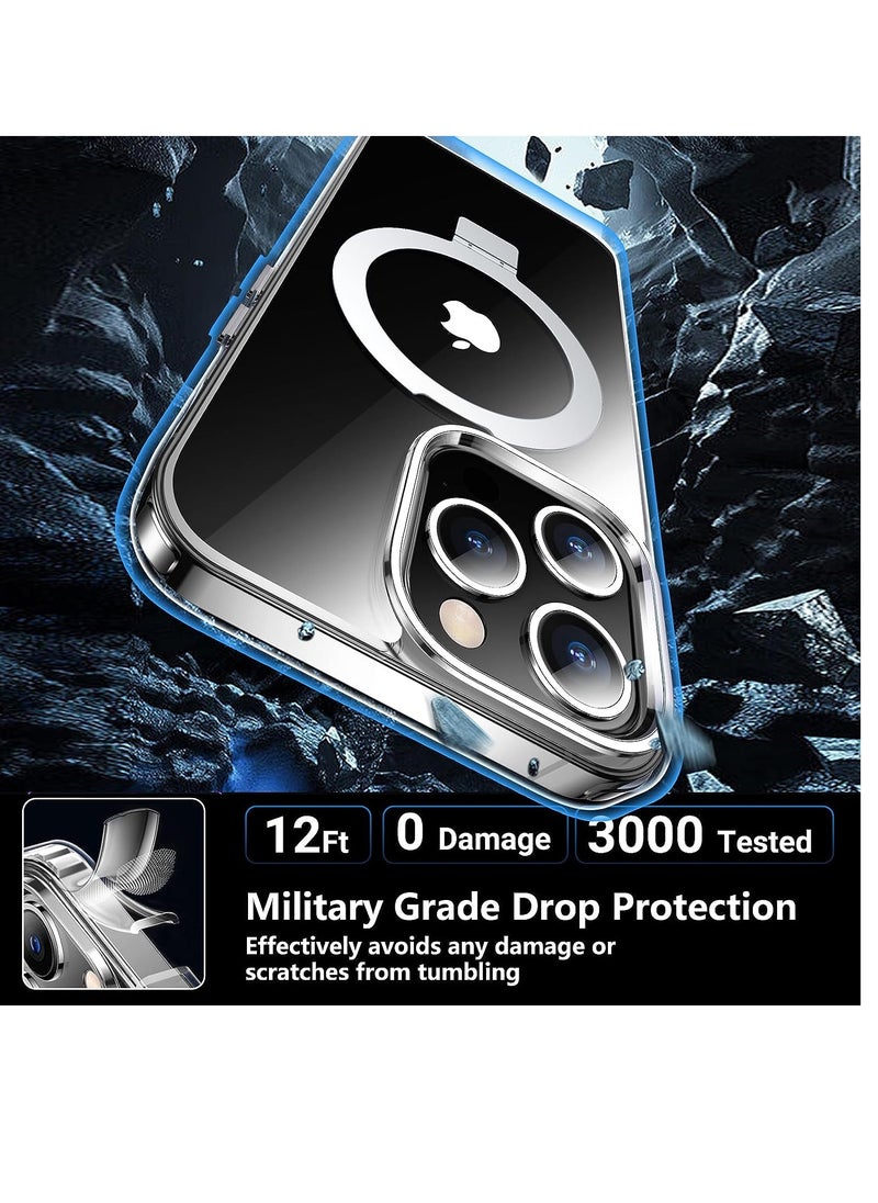 YoYoTech - Designed for iPhone 15 Pro Max Case with Matte Finish Translucent Magnetic Invisible Stand [Compatible with MagSafe] [Military Grade Drop Tested] Non-Yellowing Shockproof Protective Slim Case-Clear - Image 1