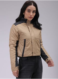 Freehand Women Regular Fit Colourblocked Puffer Jacket  - Image 3