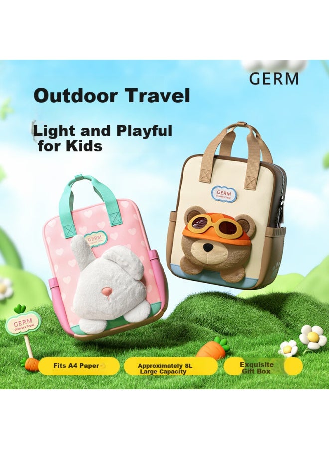 Germ Kindergarten Girls Children's Backpack First Grade Primary School Baby Outing Double Shoulder Bag Milk Candy Rabbit - Image 1