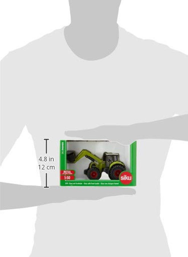 Siku 1979, Claas Axion 850 with Front Loader, 1:50, Metal/Plastic, Green, Movable Shovel, Rear Hitch, Can be Combined Trailers of The Same Scale - Image 3