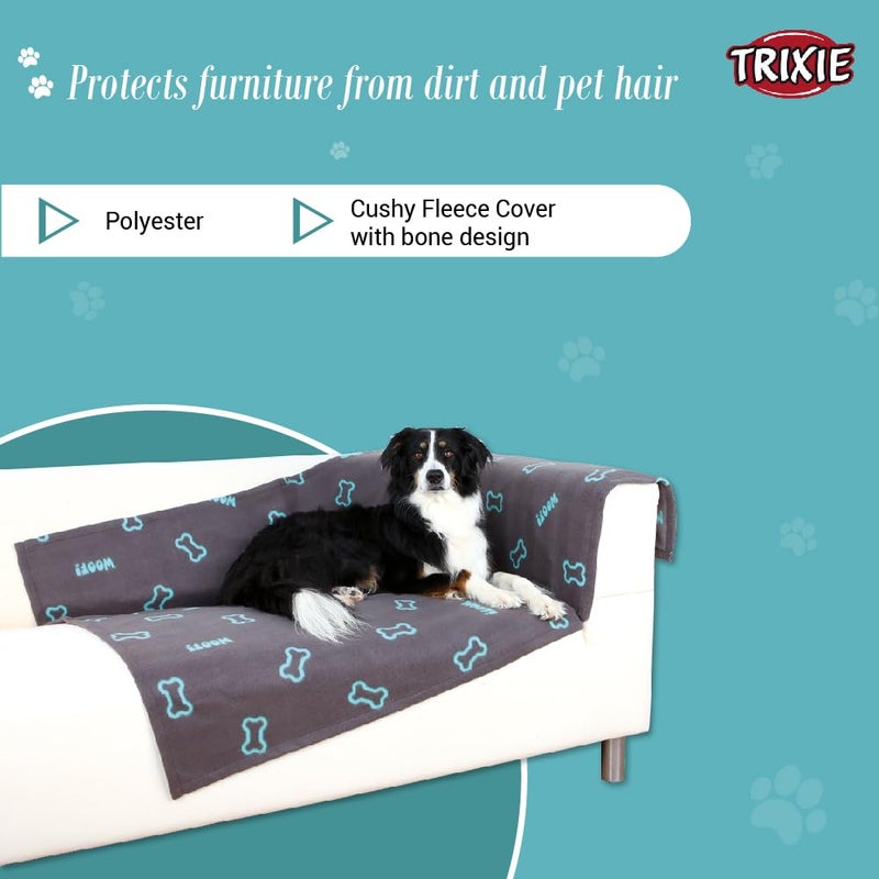 Trixie : - Barney Fleece Blanket for Pets | Made with Polyester Fleece Filling, Keeps Your Pet Warm & Cosy | Also Protects The Furniture from Pet Hair & Dirt - 150 × 100 cm, Taupe - Image 3