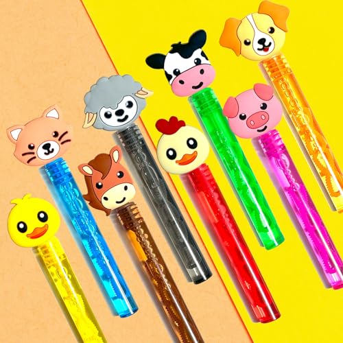 uoyoi Farm Party Favors24Pcs Farm Animal Bubble Wands for Kids Birthday Party SuppliesBaby Shower Prizes Pinata Goodie Bag Stuffers Gift - Image 5