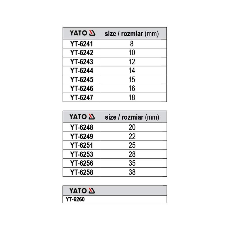 Yato 8Mm CrV60 Flat Edge Chisel with Wooden Handle 5850 HRC Metal Clamp Cutting Punching - Image 2