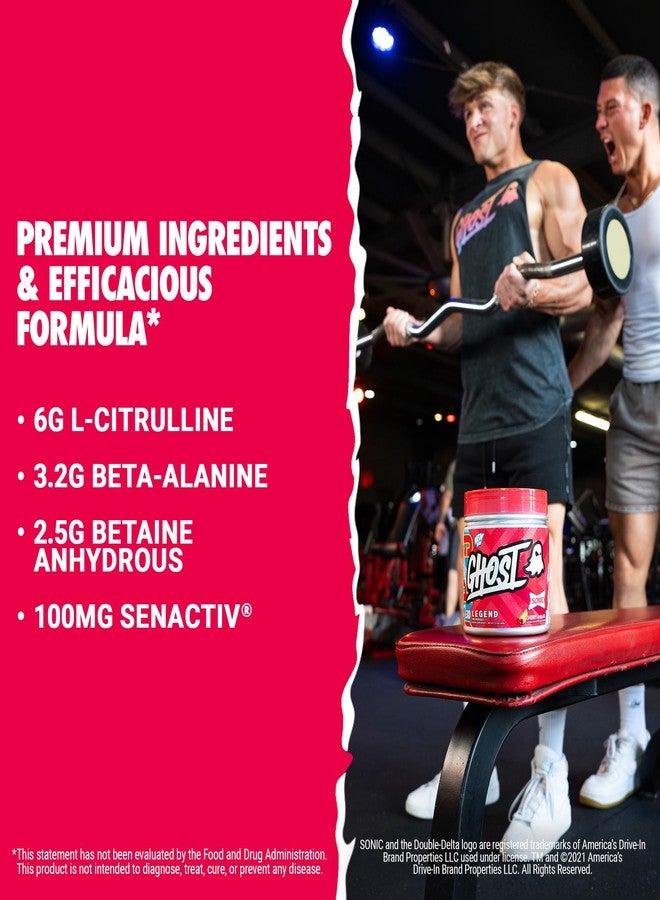GHOST Legend Pre Workout Powder, Sonic Cherry Limeade - 30 Servings – Pre-Workout for Men & Women with Choline, L-Citrulline, & Beta Alanine for Energy & Focus - Image 3