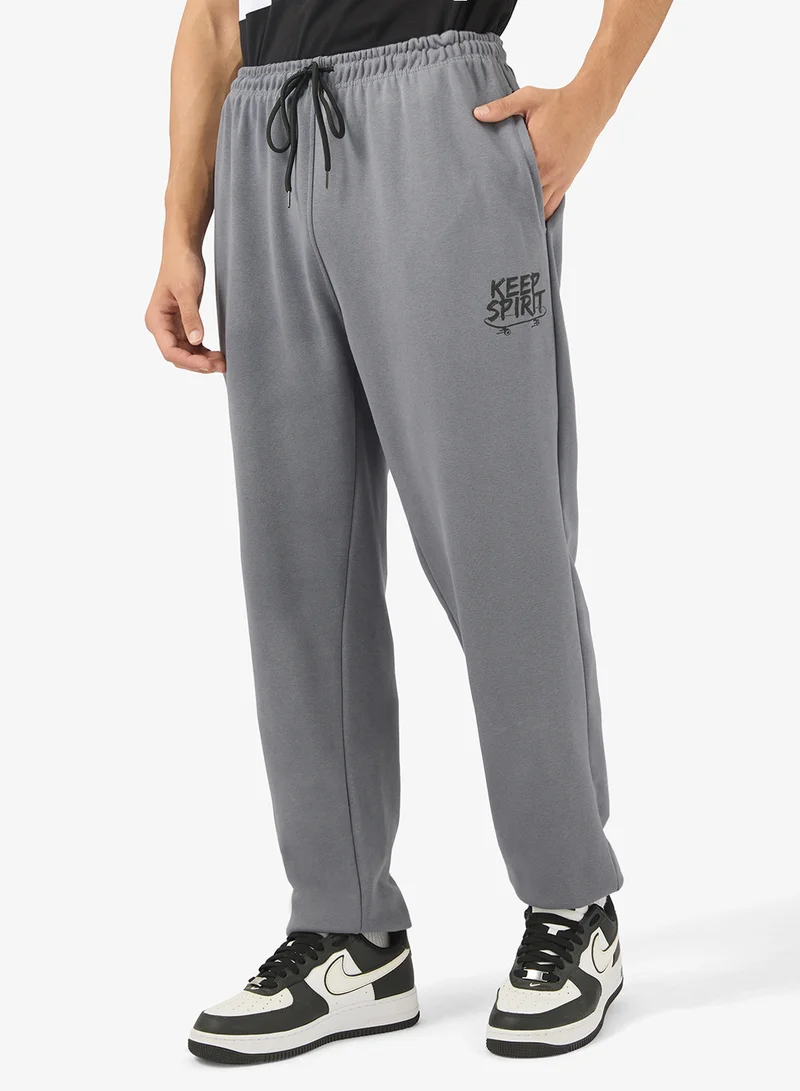 Seventy Five Basics Graphic Print Elastic Hem Joggers
