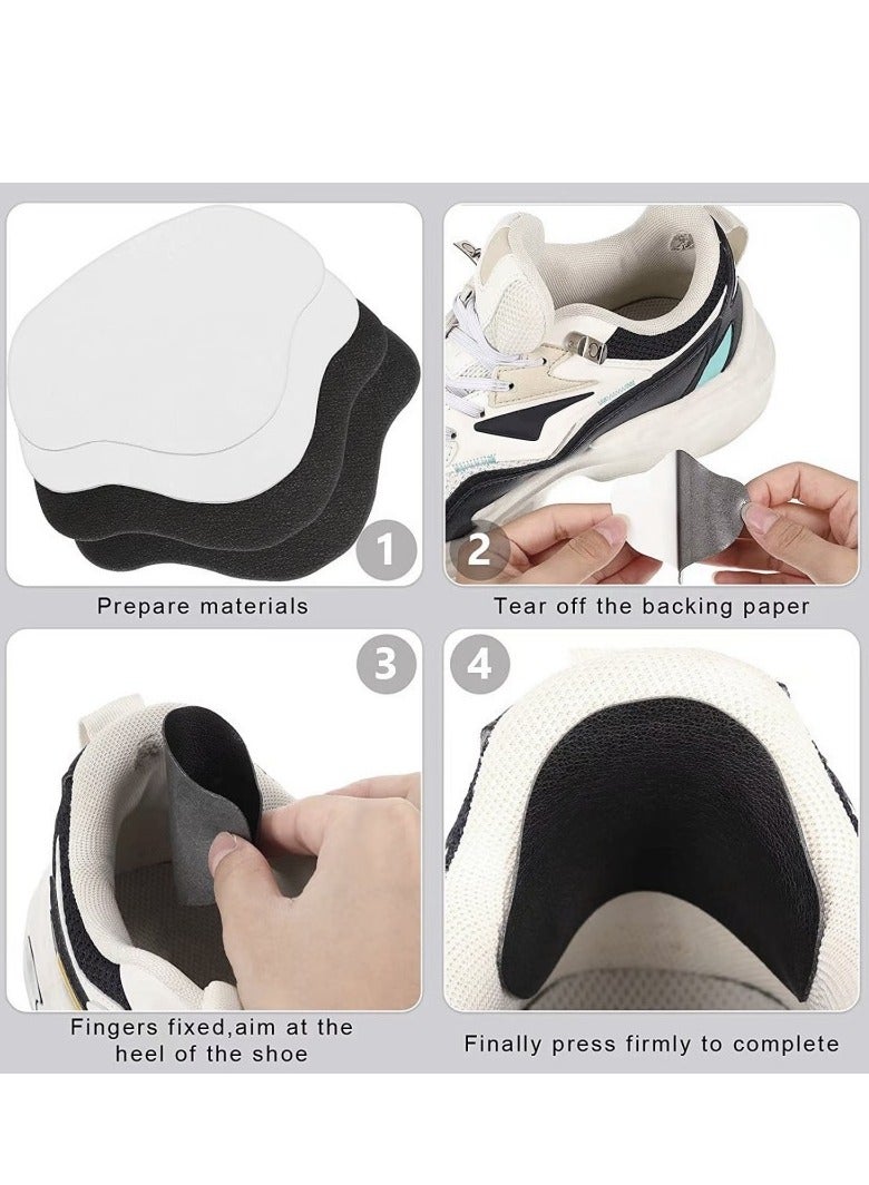Shoe sticker eyelet repair aid pack, self-adhesive inner leather heel pad, rubber sole repair glue for sneakers, suitable for most types of shoes - white 3 pairs  - Image 2