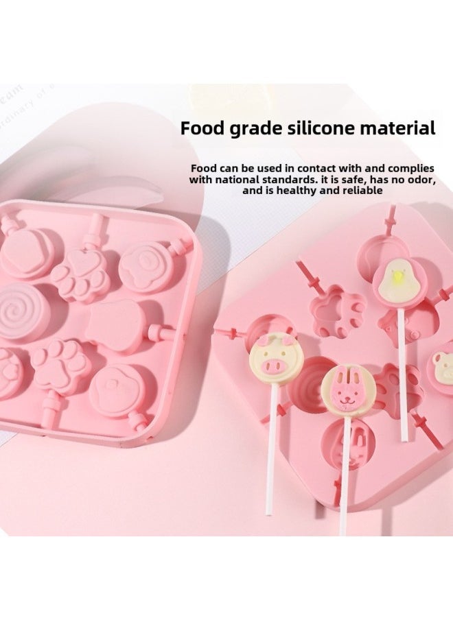 Silicone Lollipop Mold With Lid Chocolate Candy Mold Silicone Cheese Stick Mold Processing Customization-Color - Image 3