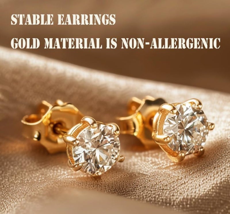 COOLJOY 14K Gold Earring Backs Ear Locking 6 Piece for Stud Ear Rings 3 Pairs - Image 2