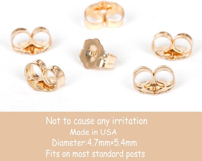 COOLJOY 14K Gold Earring Backs Ear Locking 6 Piece for Stud Ear Rings 3 Pairs - Image 4