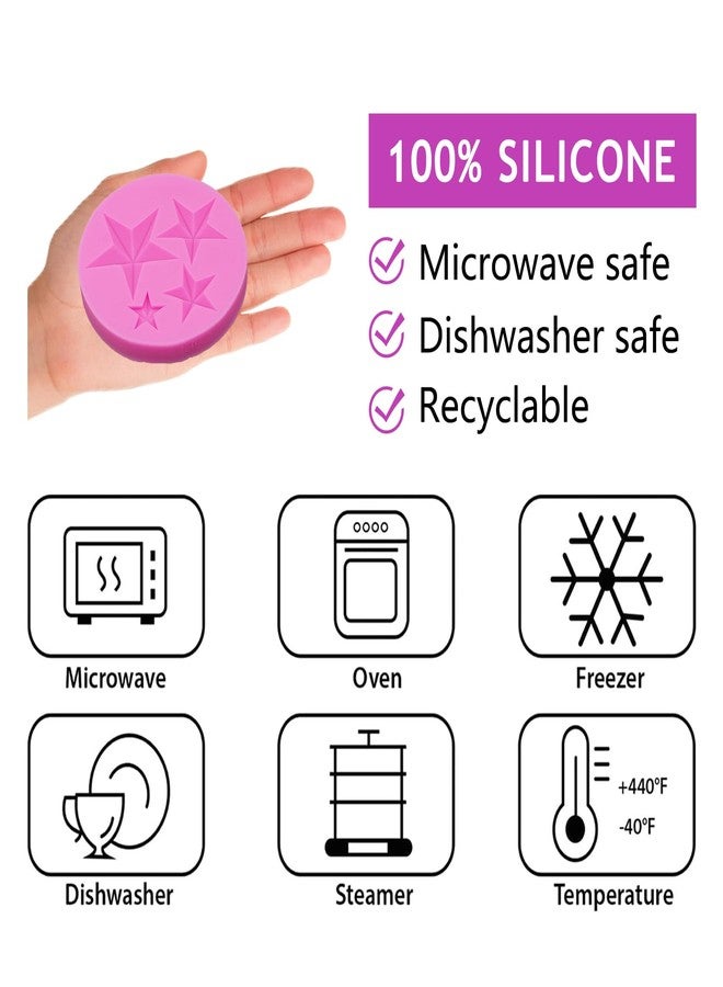 acvcatto Star Fondant Silicone Molds, 3D Five-Pointed Star Shaped Chocolate Molds, Cake Decorating Baking Molds for Cupcake Topper Candy Gum Cookie Jelly Pudding Ice Cube Dough Clay Resin DIY Craft Set of 3 - Image 3