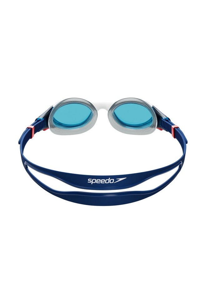 speedo نظارات السباحة Biofuse 2.0 للجنسين (أزرق/أبيض)  - Image 4