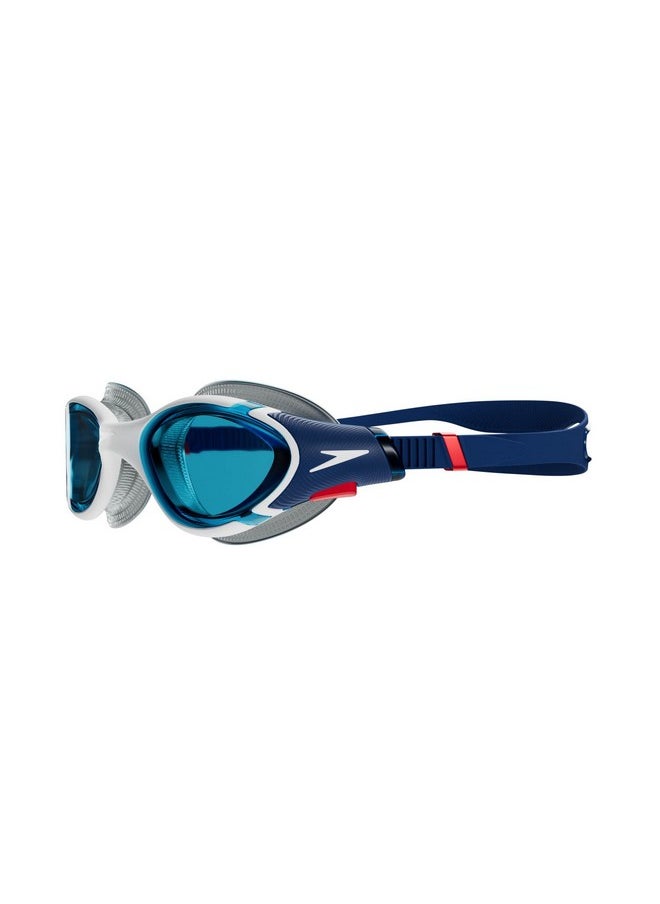 speedo نظارات السباحة Biofuse 2.0 للجنسين (أزرق/أبيض)  - Image 3