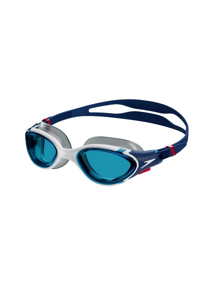 speedo نظارات السباحة Biofuse 2.0 للجنسين (أزرق/أبيض)  - Image 2