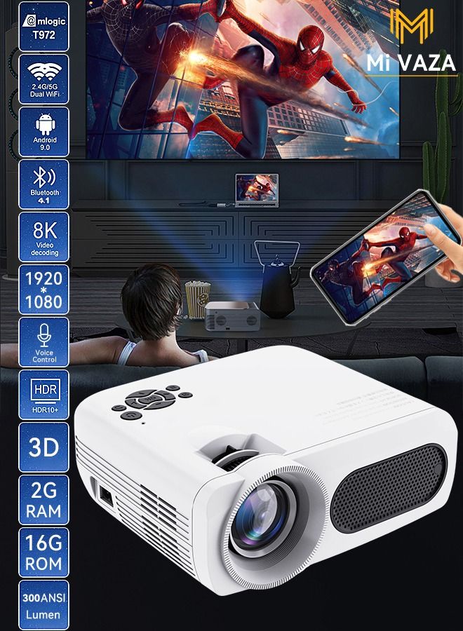 Mi VAZA Portable Projector - Support 8K Video - Native 1080P Full HD - Home Theater - 300 ANSI Lumens - Compatible with TV/Pad/Laptop/iPhone/Android/PS4/HDMI/USB/TV BOX/PS5/Laptop/Game Console - Image 1