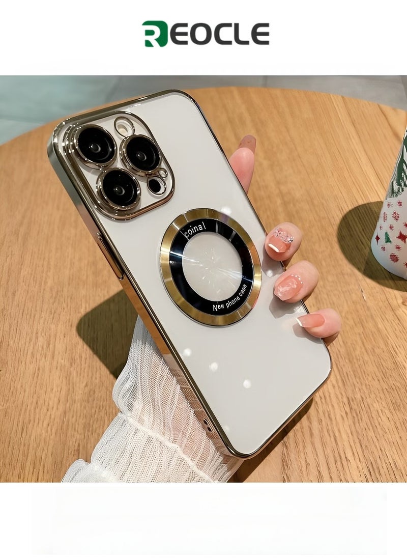 REOCLE Compatible with iPhone 13 14 Pro Max Case with Camera Lens Protector Soft Clear Back Cover Luxury for iPhone 13 14 Pro Max Plus Phone Cases - Image 1