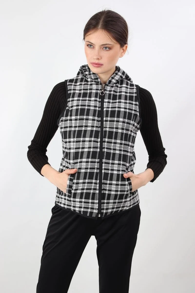 Alexander Gardi Plaid Hooded Vest (B20-467Yl00)