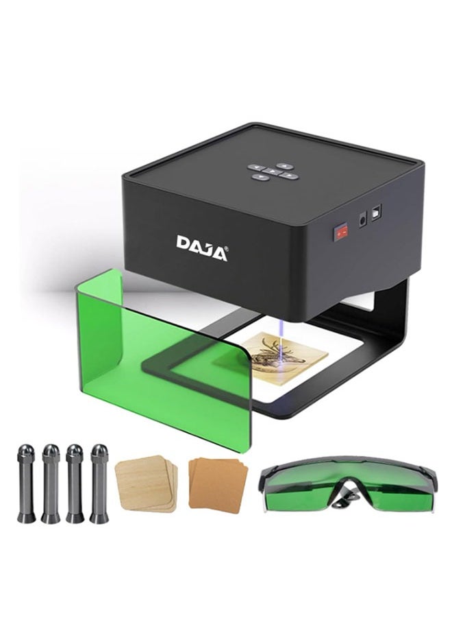 داجا آلة نقش DJ6 لطباعة شعارات الحرف اليدوية DIY 80 × 80 مم مع منطقة نحت 4 قطع أعمدة مرتفعة ونظارات واقية تدعم اتصال الهاتف المحمول اللاسلكي بالخشب  - Image 1