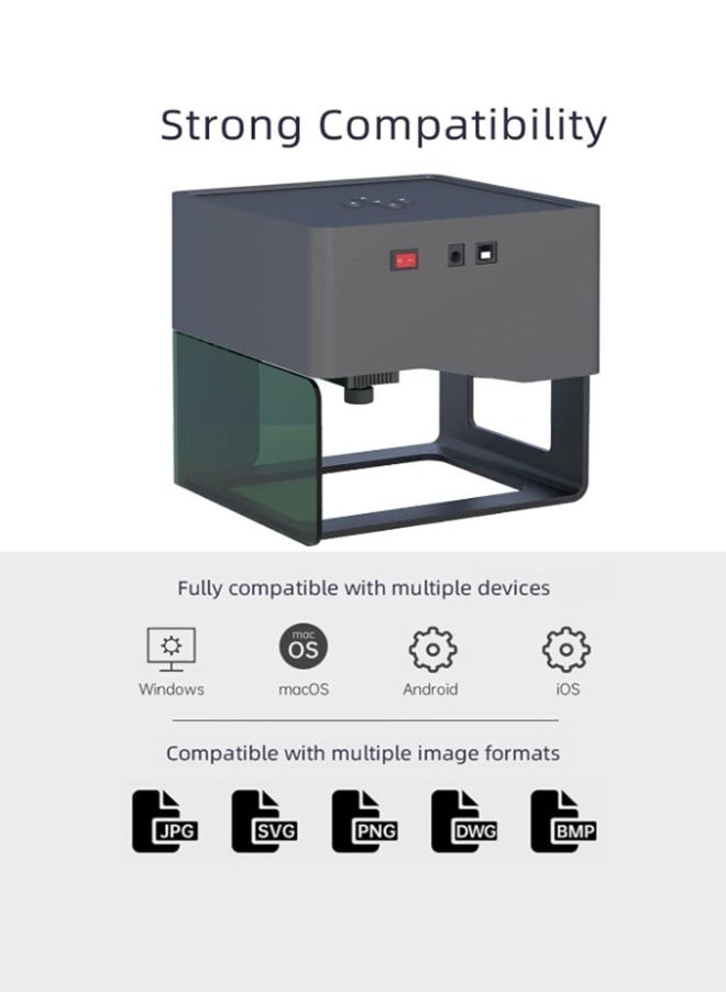 داجا آلة نقش DJ6 لطباعة شعارات الحرف اليدوية DIY 80 × 80 مم مع منطقة نحت 4 قطع أعمدة مرتفعة ونظارات واقية تدعم اتصال الهاتف المحمول اللاسلكي بالخشب  - Image 5