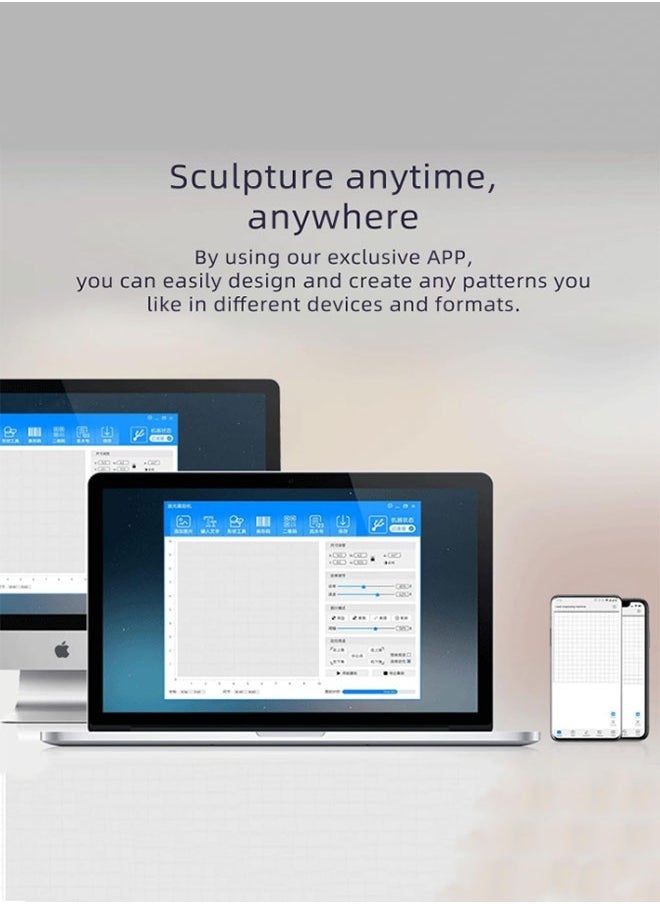 داجا آلة نقش DJ6 لطباعة شعارات الحرف اليدوية DIY 80 × 80 مم مع منطقة نحت 4 قطع أعمدة مرتفعة ونظارات واقية تدعم اتصال الهاتف المحمول اللاسلكي بالخشب  - Image 4