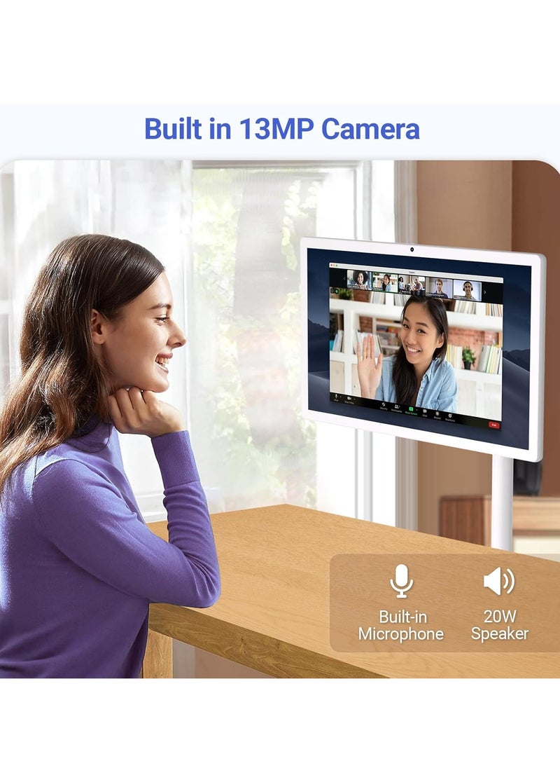 21.5 Inch Portable TV Floor Smart Screen - LCD Touch Display Screen with Adjustable Stand -Build-in Camera, 4G RAM+64G Storage