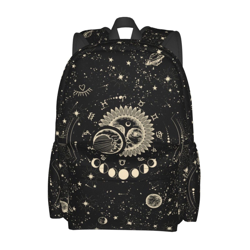 Droerfes Moon And Sun Backpack School Bag Lightweight Bookbag Laptop Travel Daypack For Kids Girls Boys Teens - Image 1